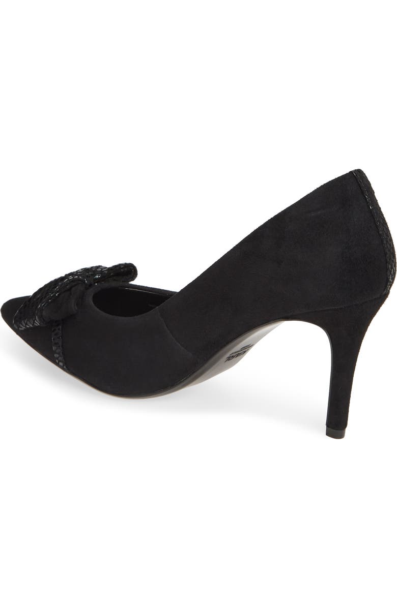 KARL LAGERFELD PARIS Bow Pointed Toe Pump, Alternate, color,