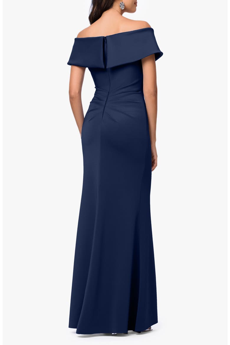 Long Ruched Scuba Gown, Alternate, color, MIDNIGHT