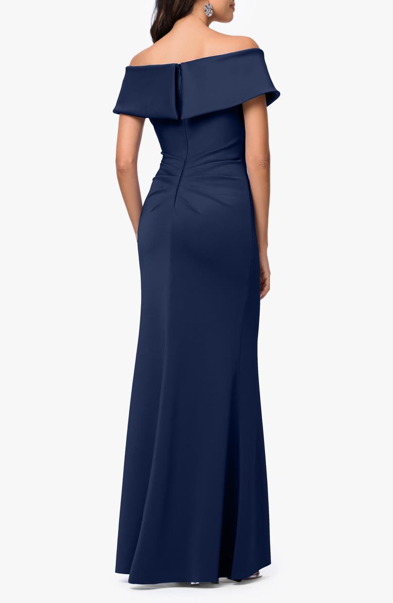 Xscape Evenings Long Ruched Scuba Gown, Alternate, color, 