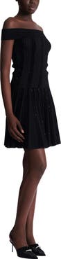 Balmain Off-the-shoulder glitter knit top