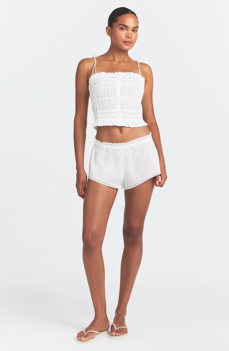 SKIMS Poplin Apparel Ruffle Camisole, Alternate, color, Snow