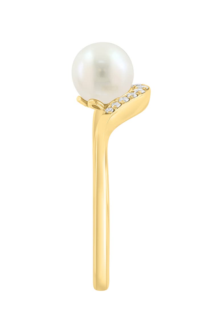 Diamond & Freshwater Pearl Ring, Alternate, color, WHITE
