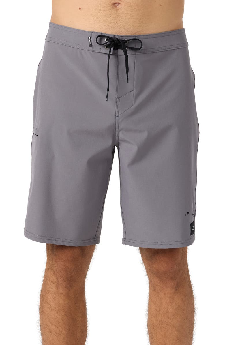 O'Neill Hyperfreak Heat Hawaii Solid Board Shorts, Main, color, Grey
