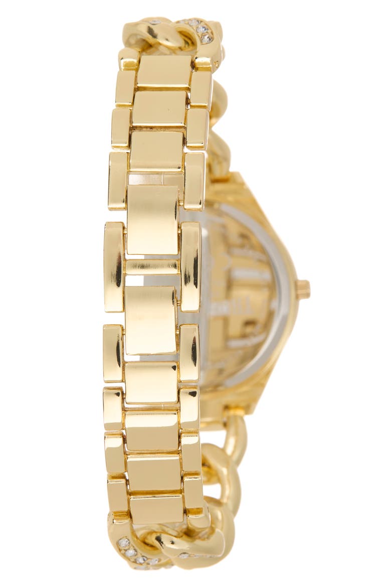Iced Crystal Bracelet Watch, 33.2mm, Alternate, color, GOLD