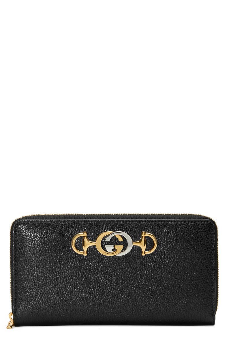 Gucci 548 Zip-Around Leather Wallet, Main, color, 