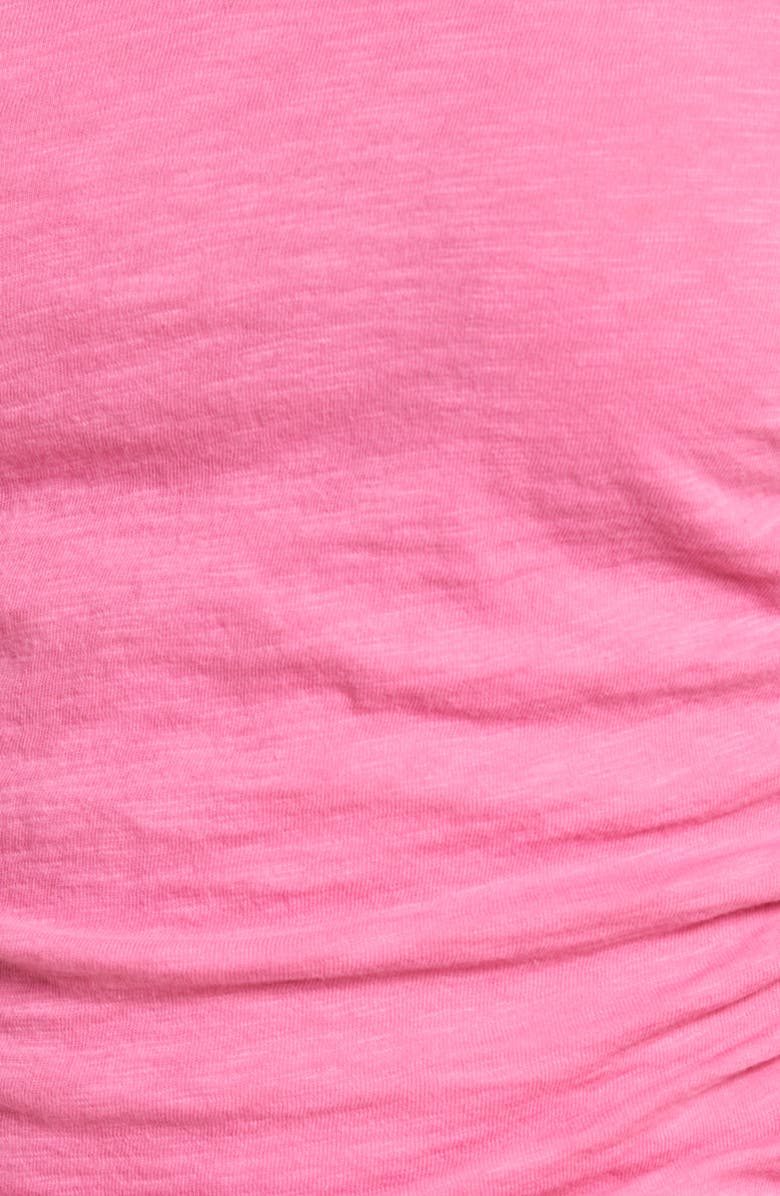 Caslon<sup>®</sup> Shirred V-Neck Tee, Alternate, color, Pink Ibis
