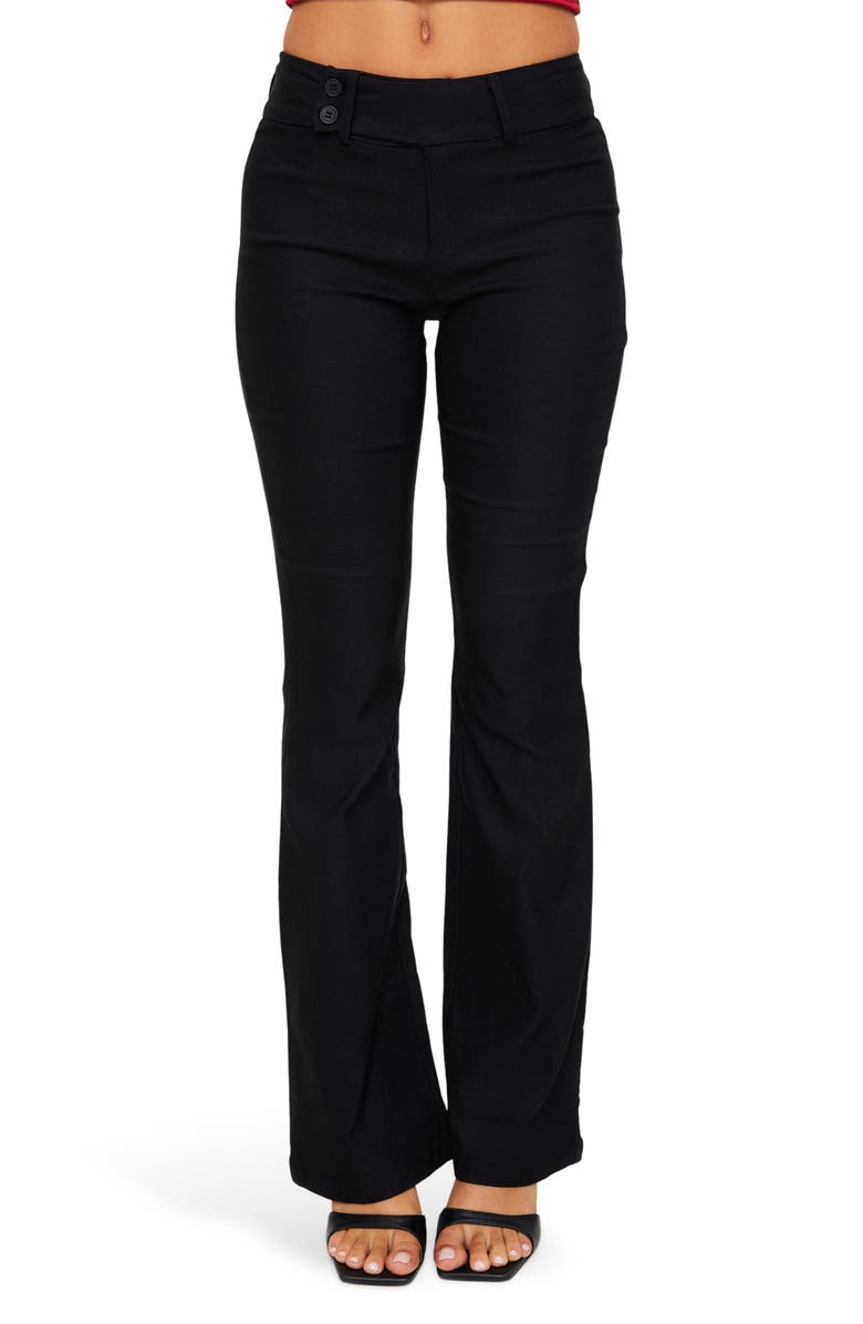 Princess Polly Kinkirk Flare Pants, Main, color, Black