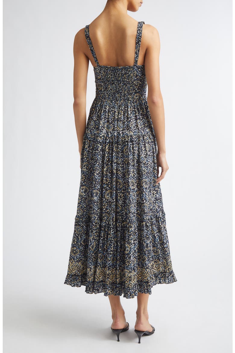 Ophelia Floral Print Sleeveless Tiered Maxi Dress, Alternate, color, MIDNIGHT BLOOM