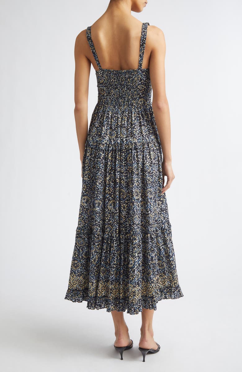 Ulla Johnson Ophelia Floral Print Sleeveless Tiered Maxi Dress, Alternate, color, Midnight Bloom
