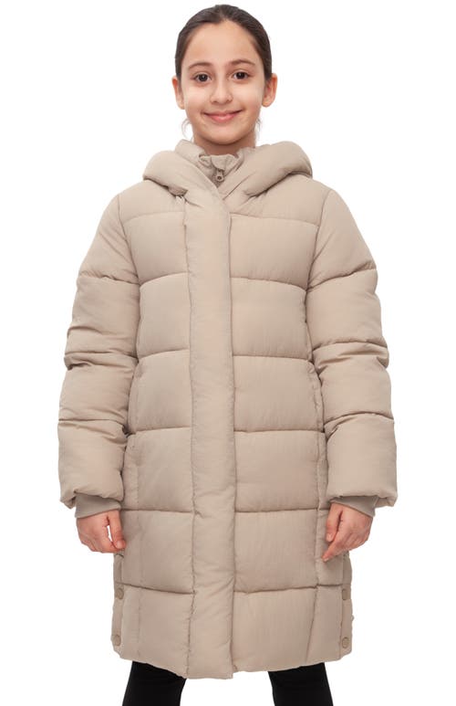 Rokka&rolla Kids' Knee Length Puffer Coat In Neutral