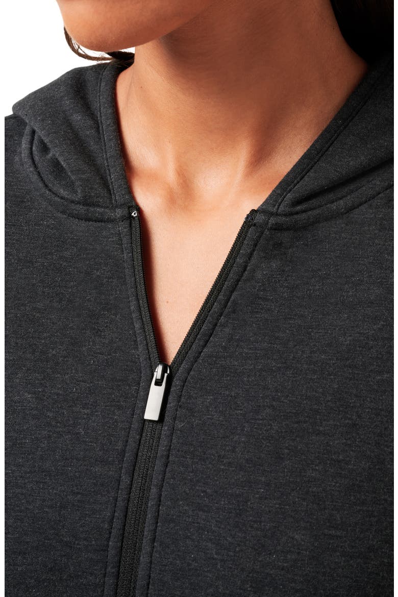 Cloud Zip Hoodie, Alternate, color, HEATHER BLACK