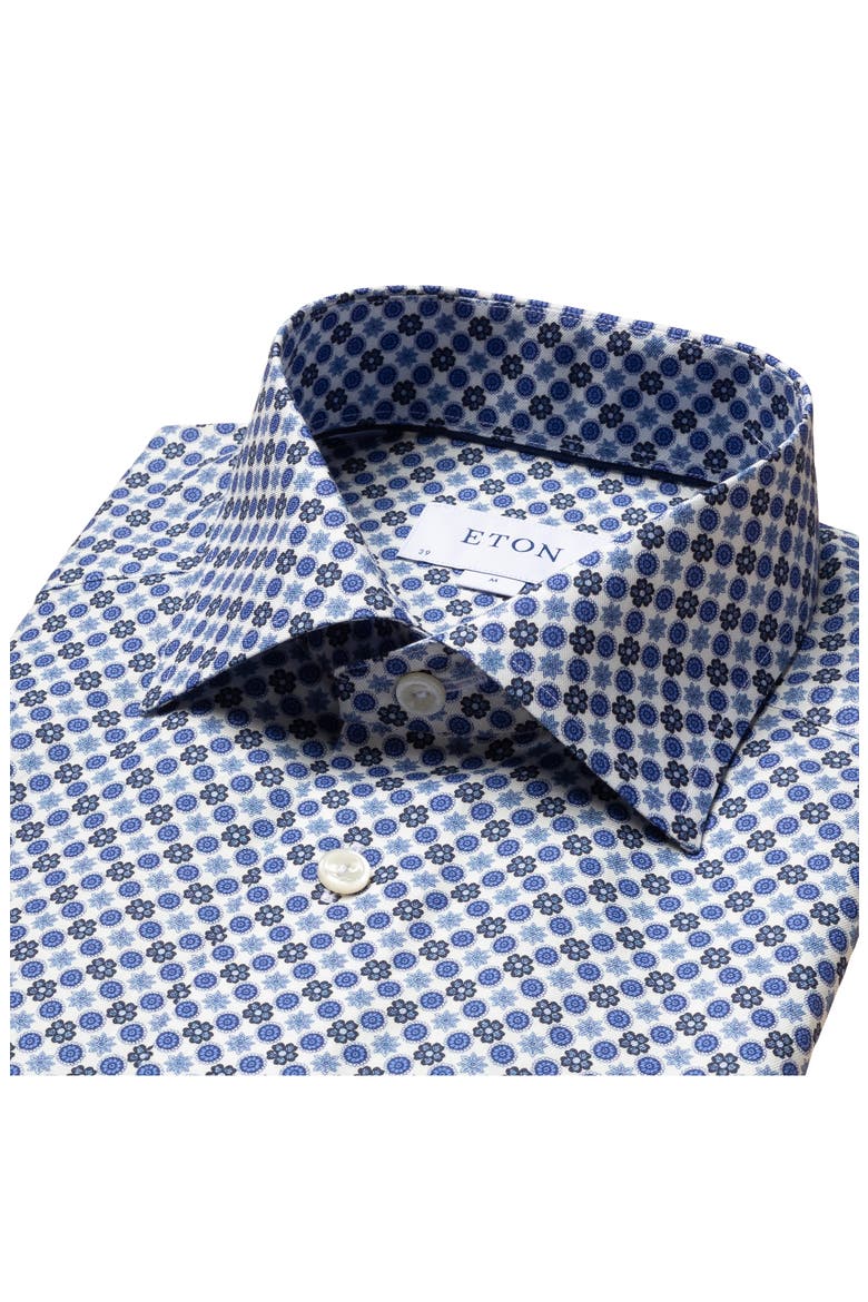 Slim Fit Medallion Dress Shirt, Alternate, color, BLUE