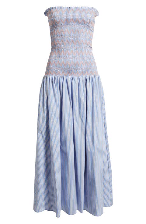 Eleni Smocked Strapless Maxi Dress