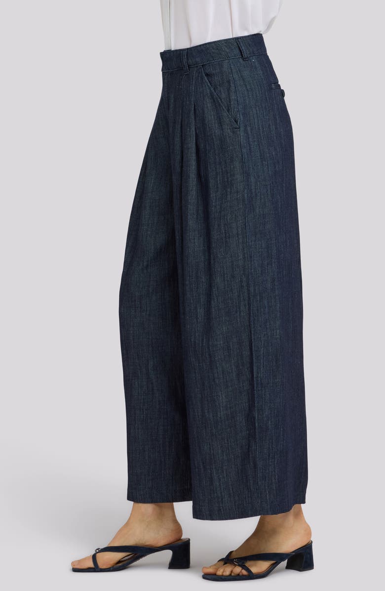 NYDJ Giselle Pleated Wide Leg Ankle Jeans, Alternate, color, Dark Indigo