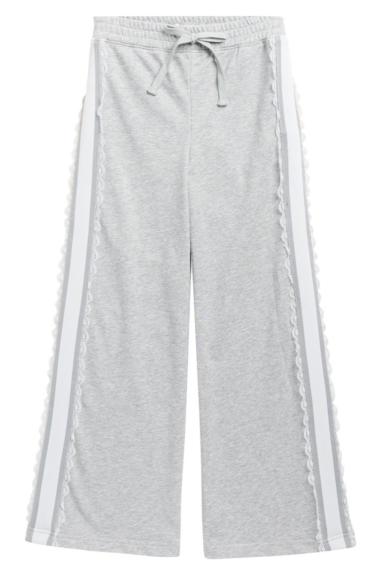 Kids' Lace Trim Sweatpants, Main, color, HEATHER GREY
