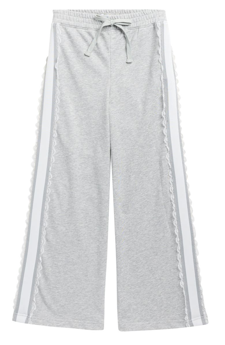 Tractr Kids' Lace Trim Sweatpants, Main, color, Heather Grey