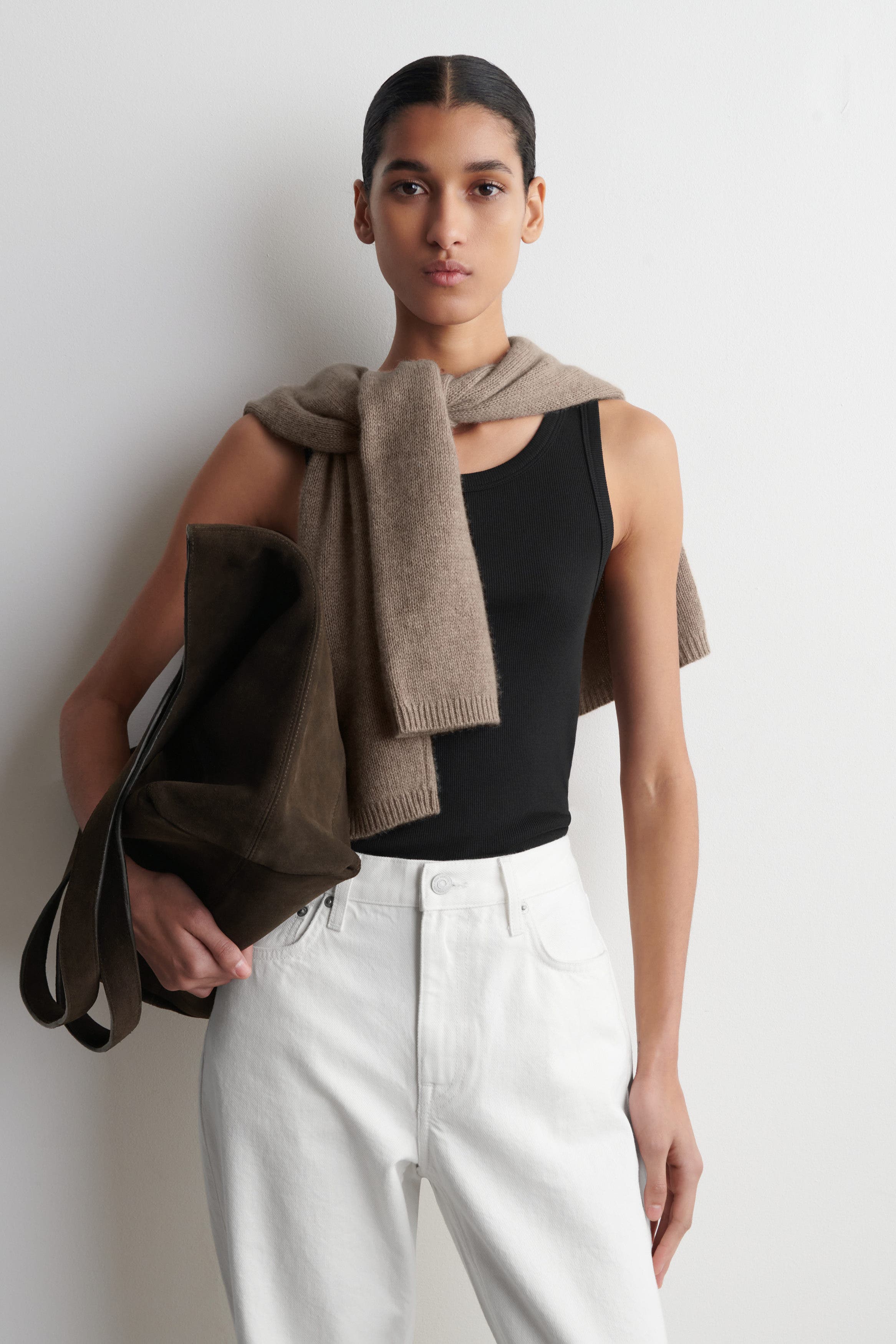 Ribbed-Cotton Round-Neck Tank Top