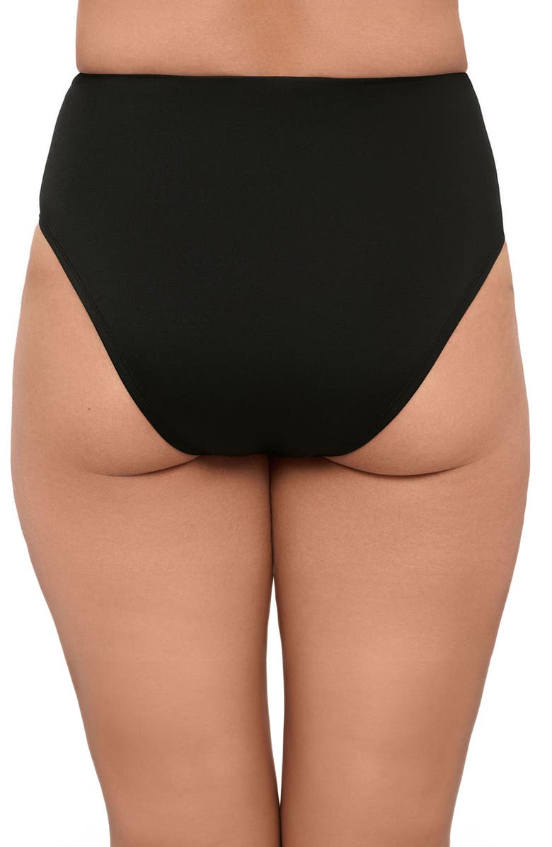 S3 Apparel Smoothing and Sculpting Classic High-Waist Swimsuit Bikini Bottoms, Alternate, color, Onyx Black