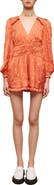 maje Iane Long Sleeve Satin Romper