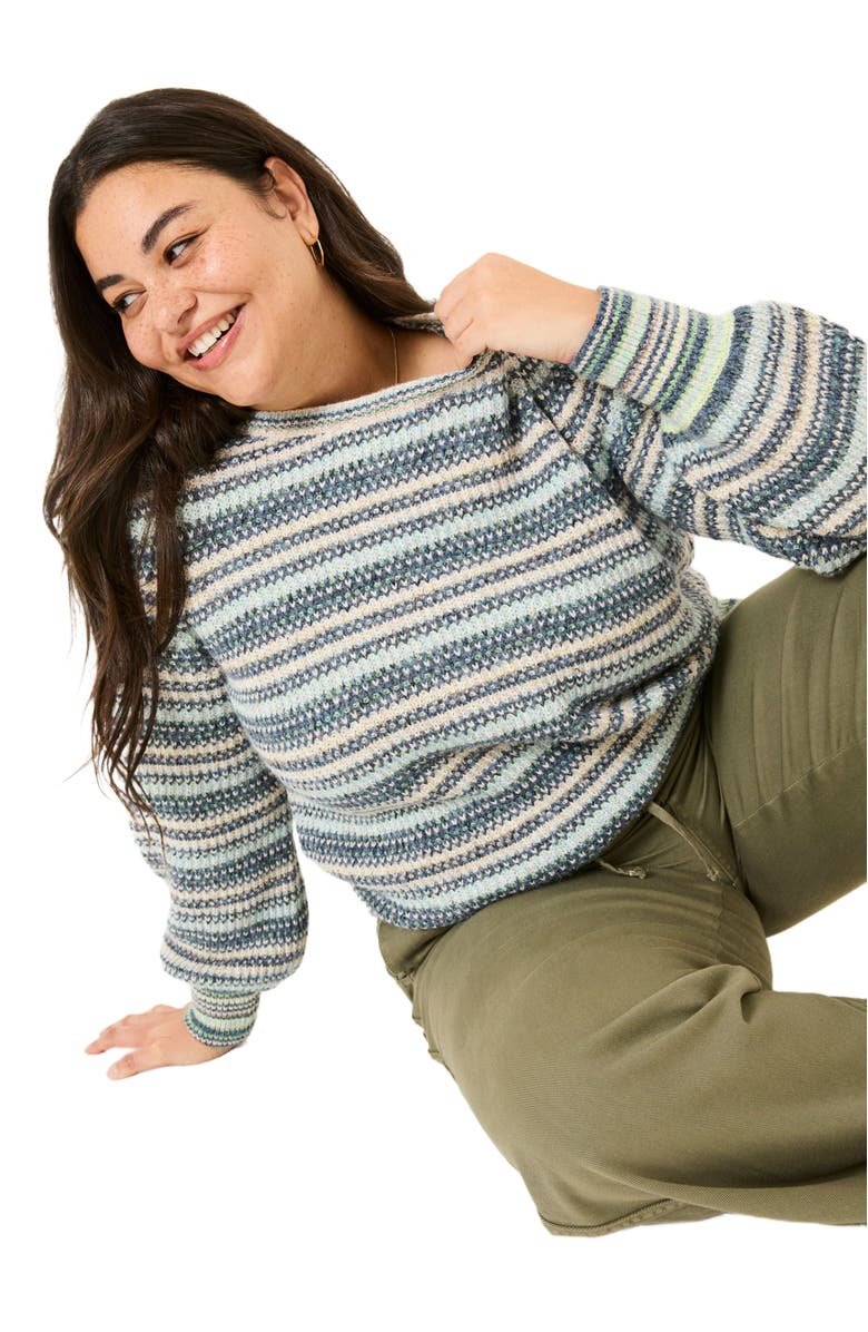 FatFace Plus Size Soraya Stripe Crew Neck Sweater, Alternate, color, 