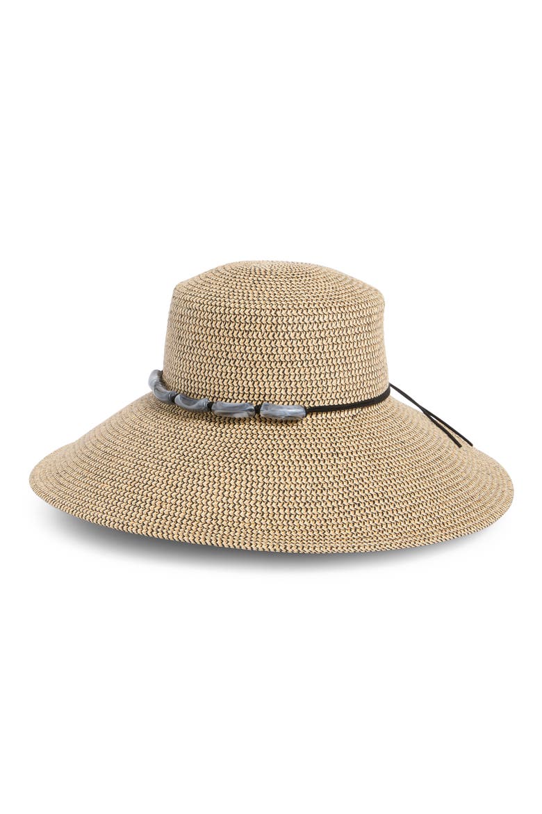 Tweed Downbrim Bead Trim Hat, Main, color, BLACK