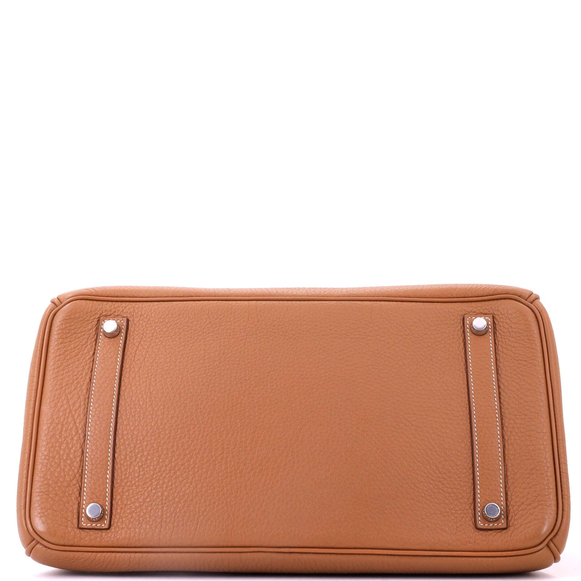 Birkin Handbag Brown Togo with Palladium Hardware 35, Alternate, color, Metallic Gold