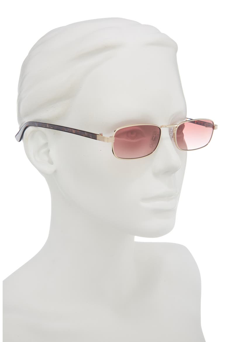 Gradient Rectangular Sunglasses, Alternate, color, GOLD- BROWN