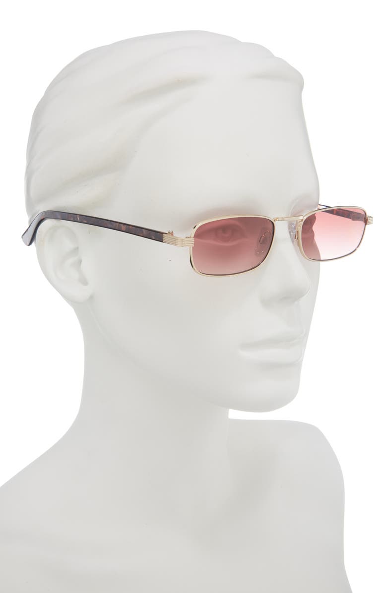 BP. Gradient Rectangular Sunglasses, Alternate, color, Gold- Brown