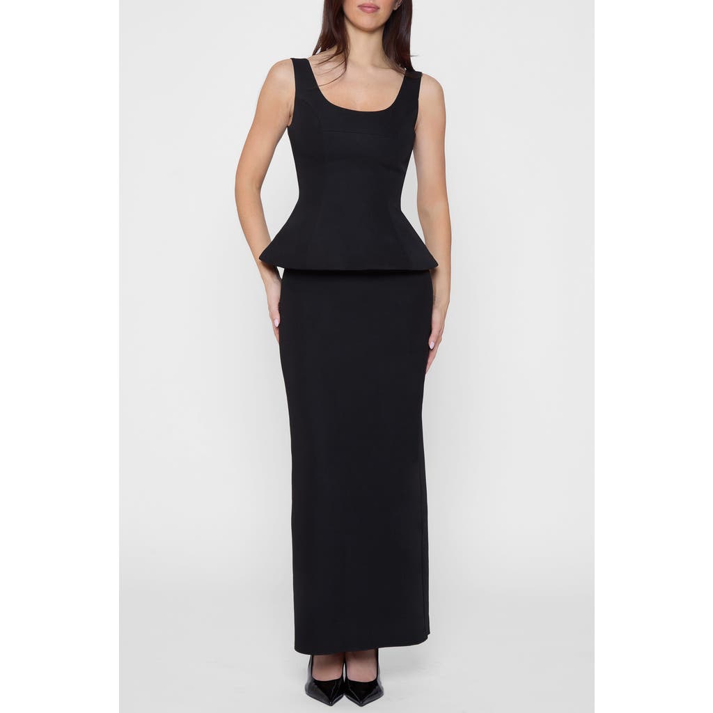 Leau Classic Column Maxi Skirt In Black