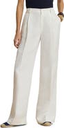 Lauren Ralph Lauren Linen Blend Twill Wide Leg Pants