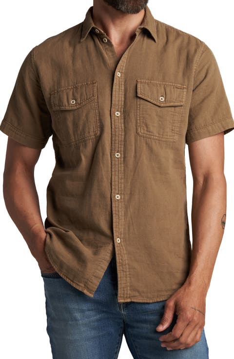 Leeds Cotton Gauze Short Sleeve Button-Up Shirt