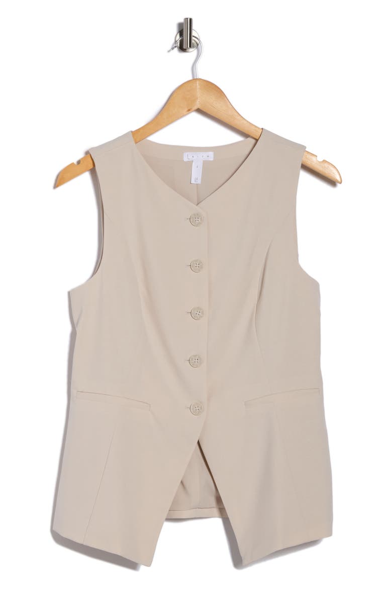 Longline Vest, Alternate, color, BEIGE PUMICE