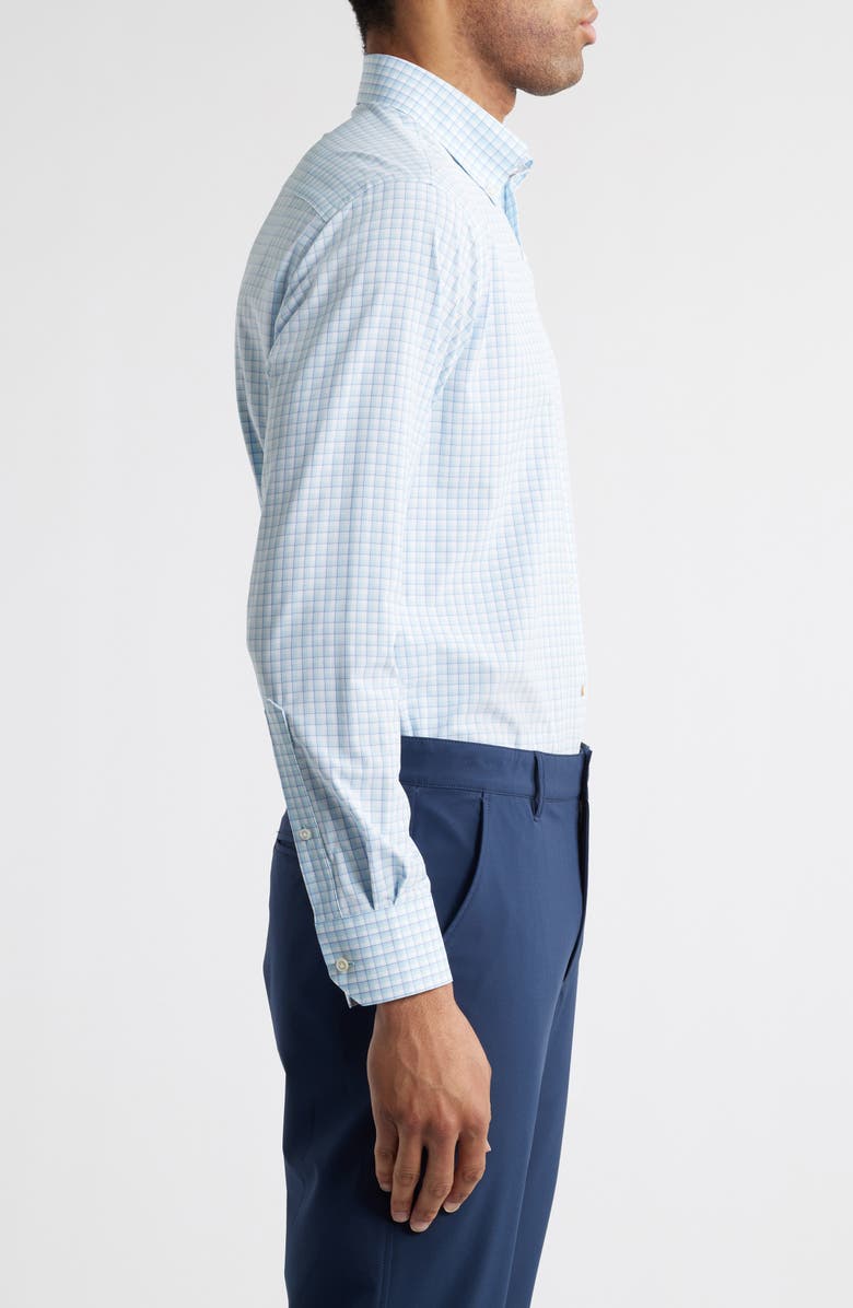 Peter Millar Crown Crafted Parker Performance Poplin Sport Shirt, Alternate, color, Blue Spruce