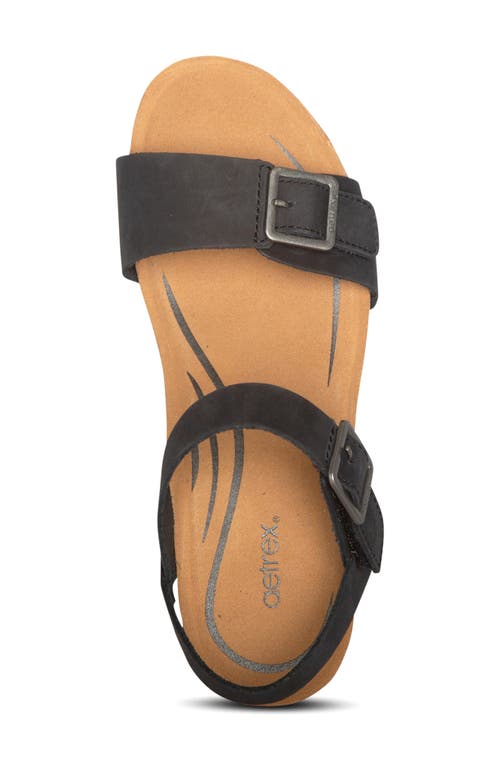 Aetrex Lexa Womens Leather Slingback Ankle Strap In Black