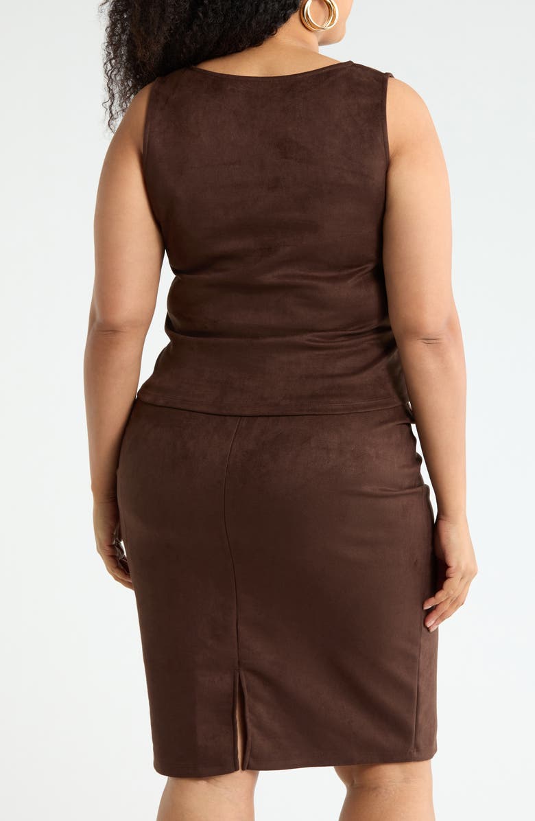 Renee C Faux Suede Shell, Alternate, color, Chocolate