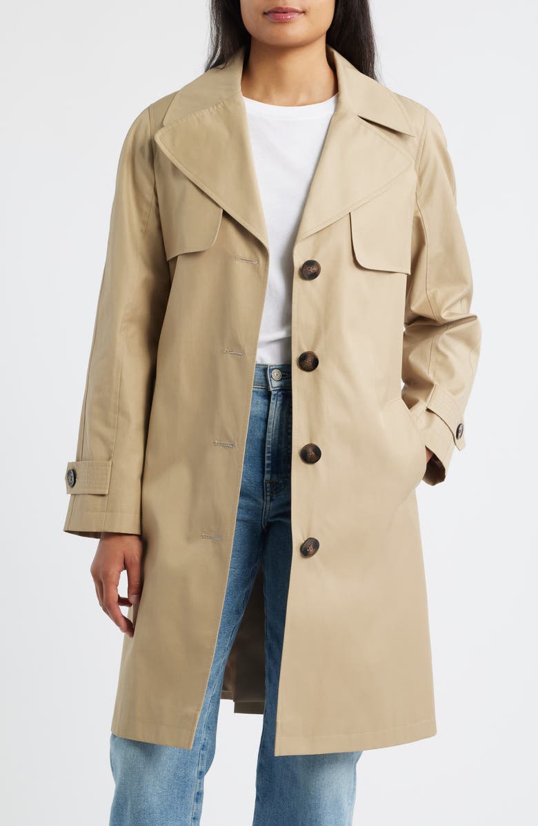 Via Spiga Water Resistant Cotton Blend Trench Coat, Alternate, color, Birch Tan