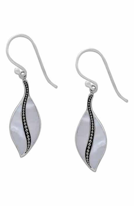 SAMUEL B. Sterling Silver Leaf Drop Earrings