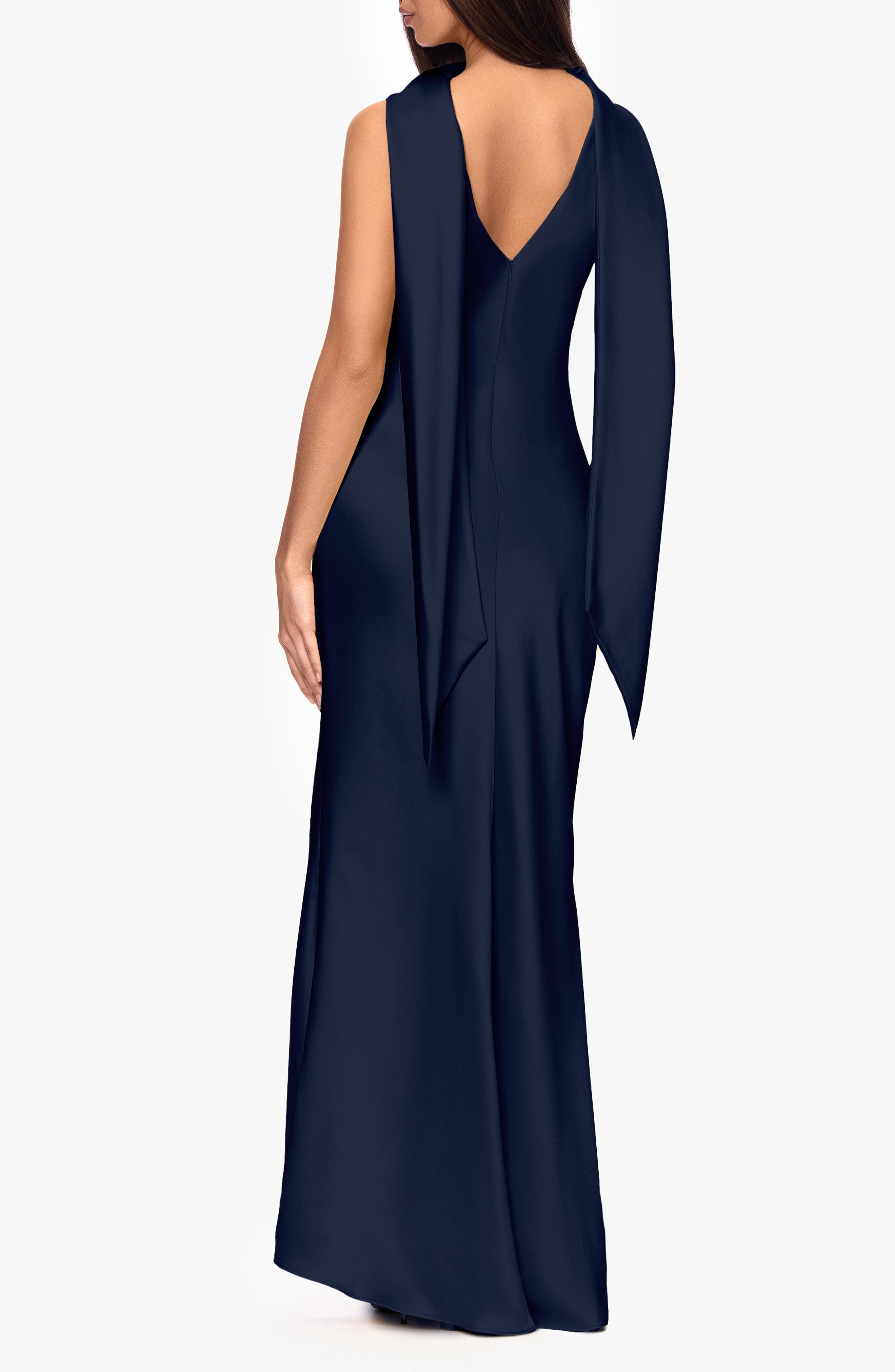Satin Tie Back Mermaid Gown - image 4