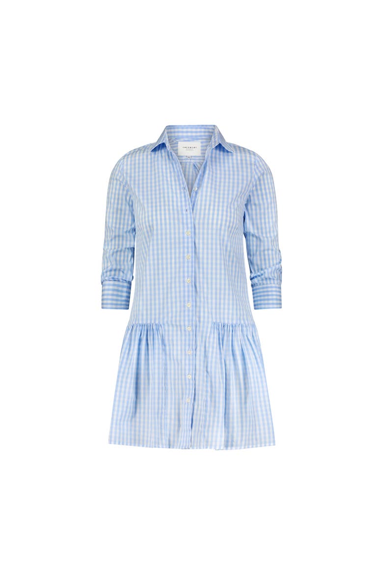 The Drop Waist Shirt Dress, Alternate, color, Sky Blue Check