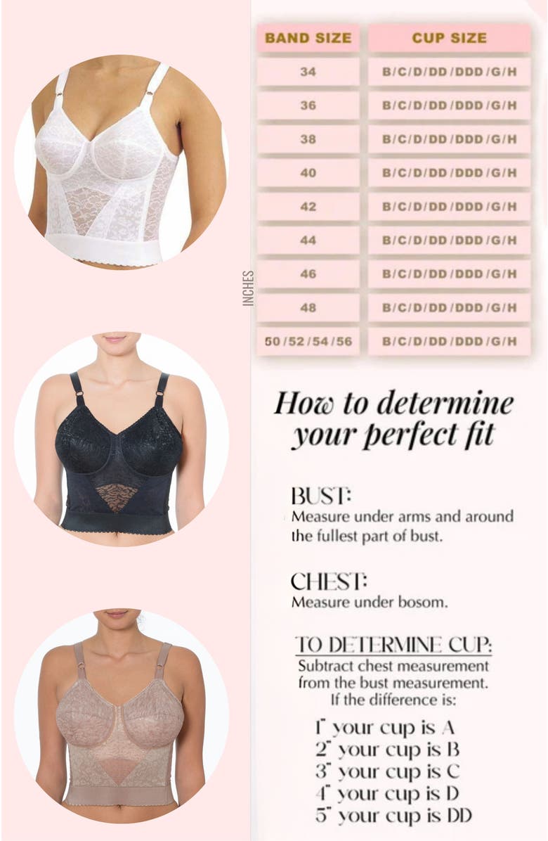 Rago Longline Wireless Shaping Bra with Expandable Cups, Alternate, color, Black