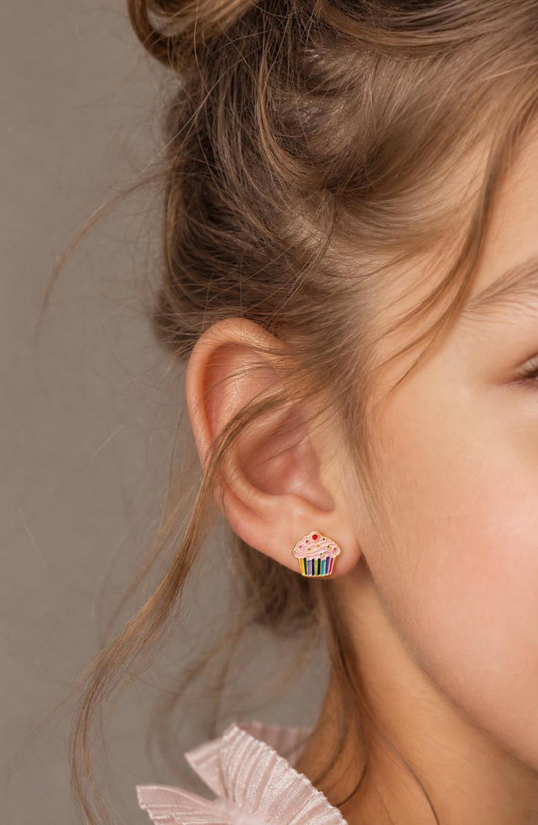 Lily Nily Kids' Cupcake Enamel Stud Earrings, Alternate, color,