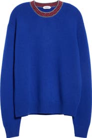 Versace Greca Border Crewneck Wool & Cashmere Sweater