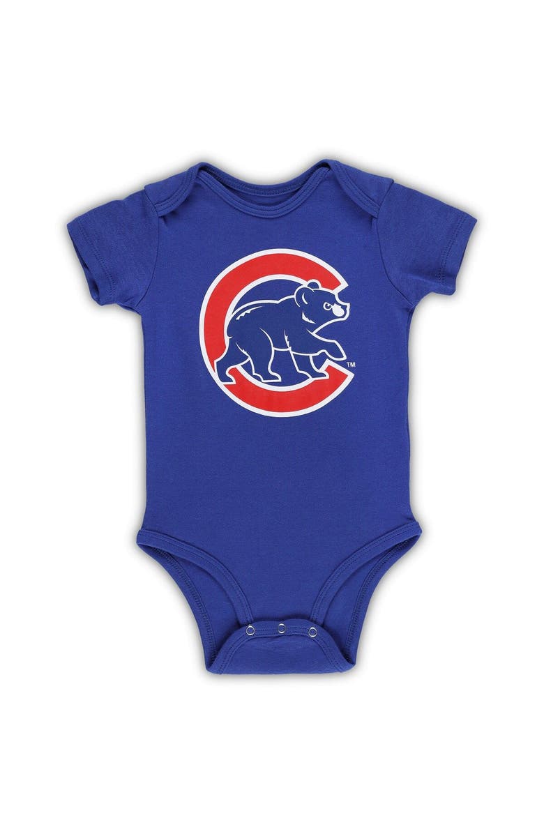 Outerstuff Infant Royal/White/Heather Gray Chicago Cubs Biggest Little Fan 3-Pack Bodysuit Set, Alternate, color, Royal