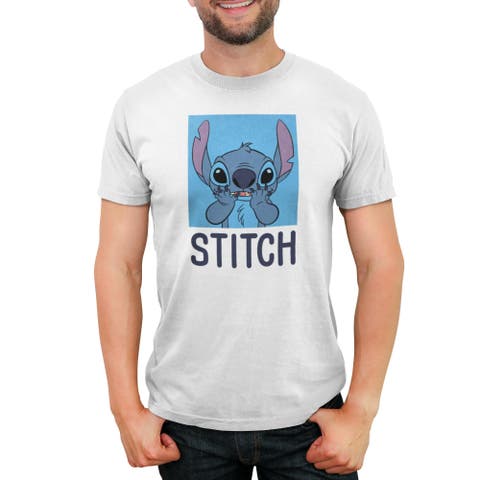 Men's Lilo & Stitch Simple Blue Stitch Portrait  Graphic T-Shirt