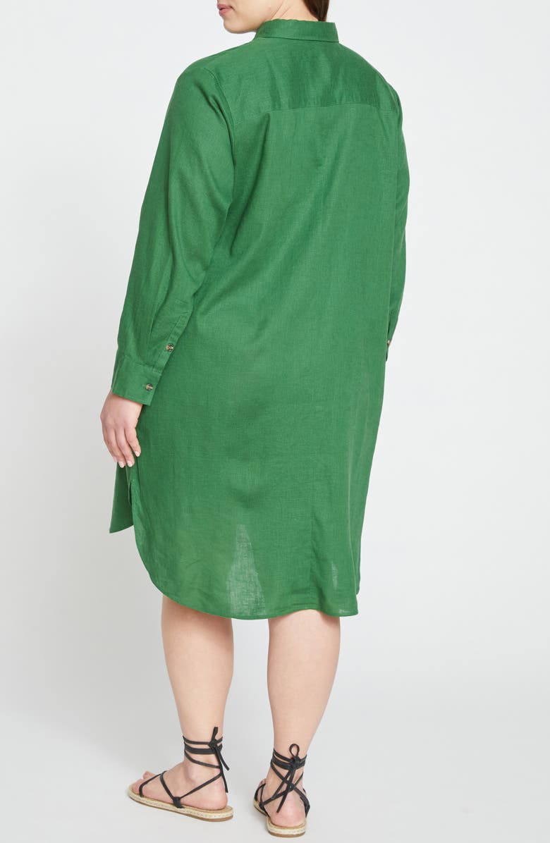 Universal Standard Seaside Long Sleeve Linen Blend Shirtdress, Alternate, color, Jardin