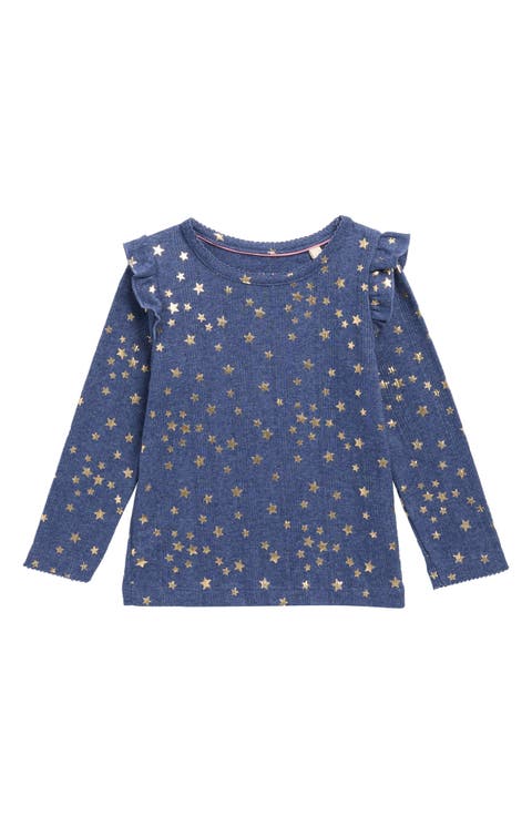 Kids' Frill Sleeve Pointelle Top (Toddler, Little Kid & Big Kid)