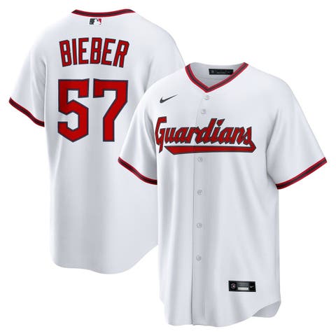 Men's Nike Shane Bieber White Cleveland Guardians Home Replica Jersey