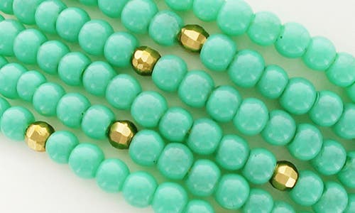 Olivia Welles Heat Of The Summer Beaded Bracelet In Gold/turquoise