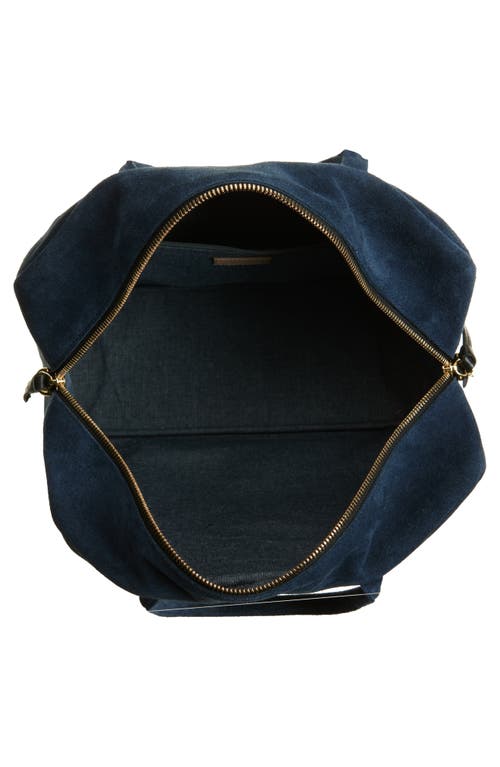 Clare V . Claude Suede Top Handle Bag In Bright Navy Suede