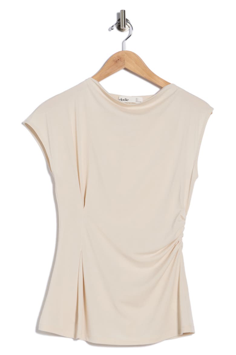 Asymmetric Draped Top, Alternate, color, CREME
